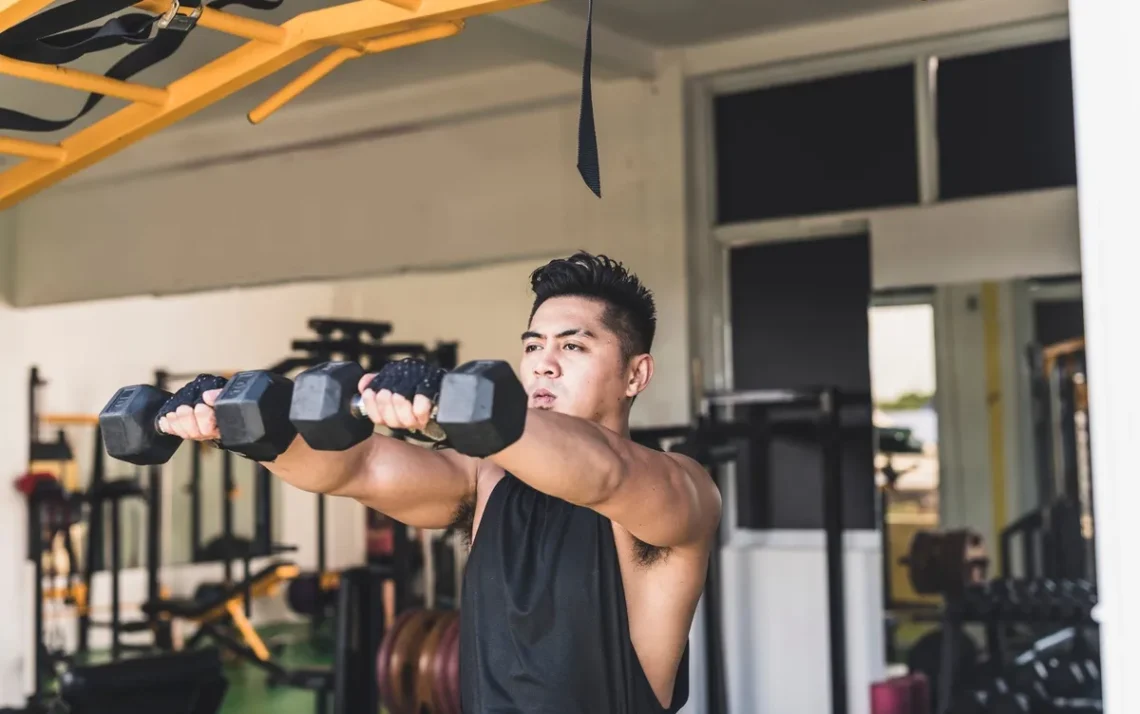 levantamento, elevação, para frente, exercício, de musculação;