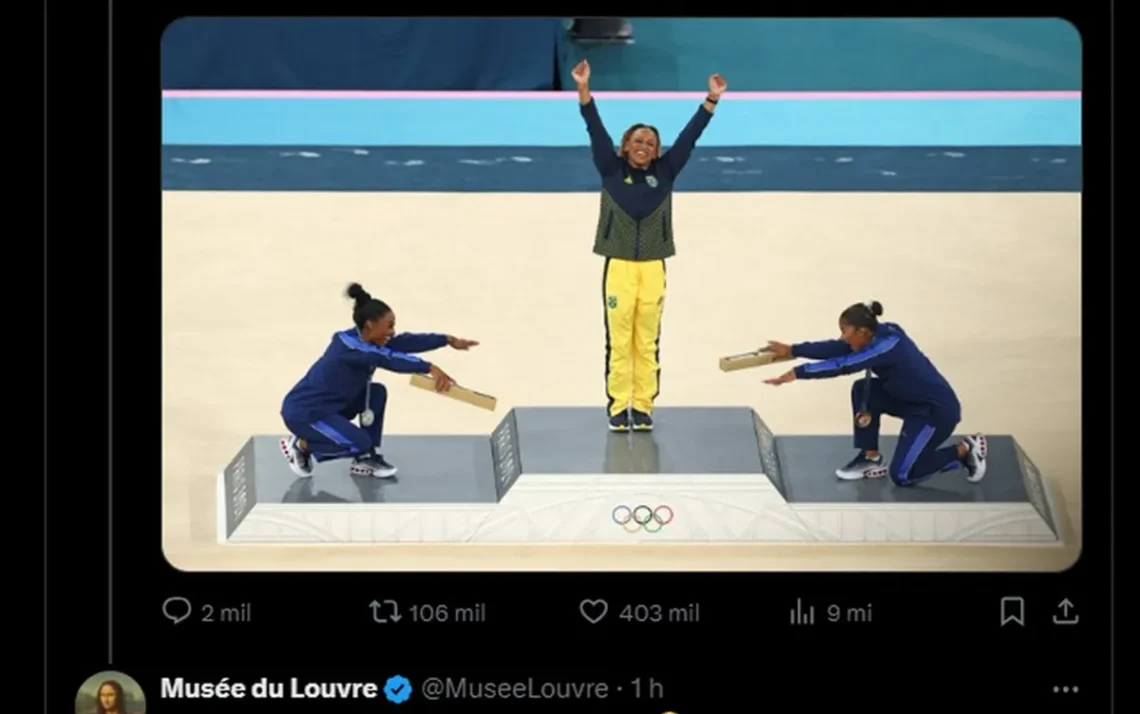 Museu, Louvre, foto, Simone, Biles;